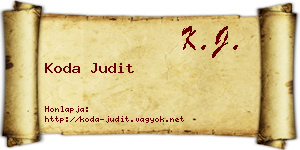 Koda Judit névjegykártya